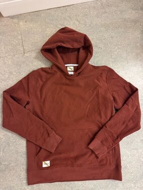 Men's Tracksmith  Hooded Pullover Sweatshirt - Rust Size Large